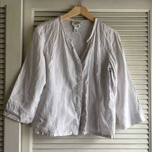 Talbots Linen 3/4 Sleeve Button Down